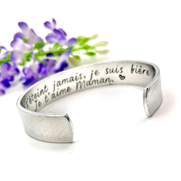 Ladies Personalised Cuff, Custom Cuff, Hand Stamped Silver Cuff, Personalised Cuff, Christmas Gift for Her