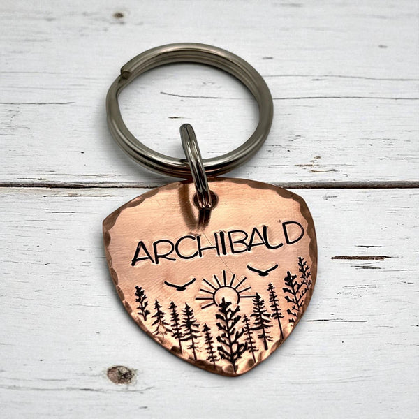 Médaille de Chien en Laiton, Médaillon Personnalisé, Médaille forêt