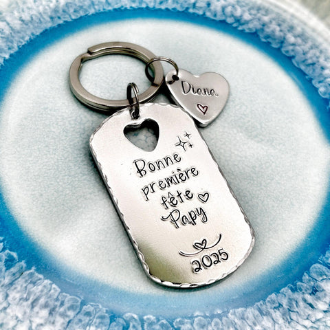 Cadeau Première Fête des Grands-Pères, Porte Clé Personnalisé Papy, Idée Fête des Papys