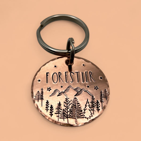 Médaille pour Chien en Cuivre, Médaillon en Laiton, Montagnes, Forêt