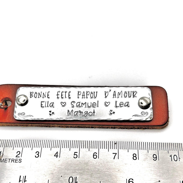 Porte-clés personnalisé pour Papy | Gravés à la main | Cadeau original pour la Fête des Grands-Pères