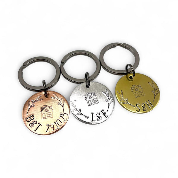 Porte-clés personnalisé maison – cadeau nouvelle maison - porte clé couple - cadeau d'emménagement