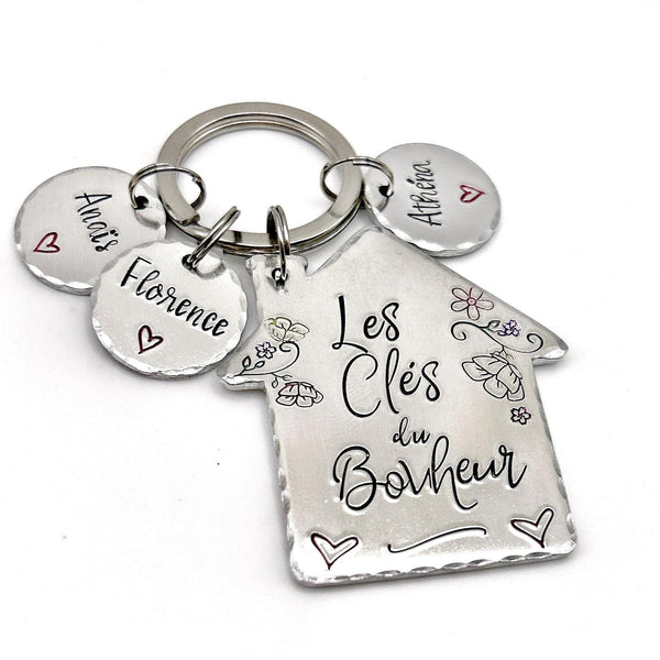 Porte Clé Les Clés du Bonheur, Porté Clé Nouvelle Maison, Idée de cadeau nouveau propriétaire