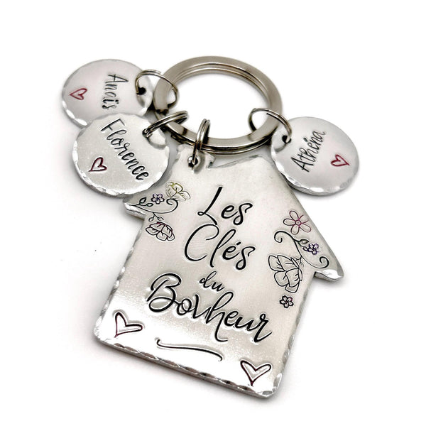 Porte Clé Les Clés du Bonheur, Porté Clé Nouvelle Maison, Idée de cadeau nouveau propriétaire
