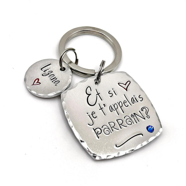 Cadeau Demande Parrain, Porte Clé Parrain, Personnalisé, Et si je t'appelais Parrain?