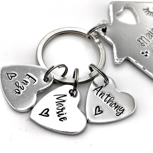 Maison d'Amour porte-clés - cadeau pendaison de crémaillère - porte-clés prénoms enfants