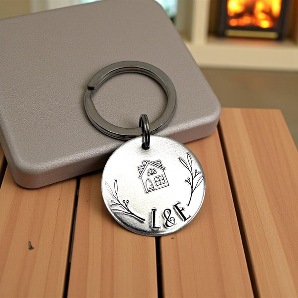 Porte-clés personnalisé maison – cadeau nouvelle maison - porte clé couple - cadeau d'emménagement