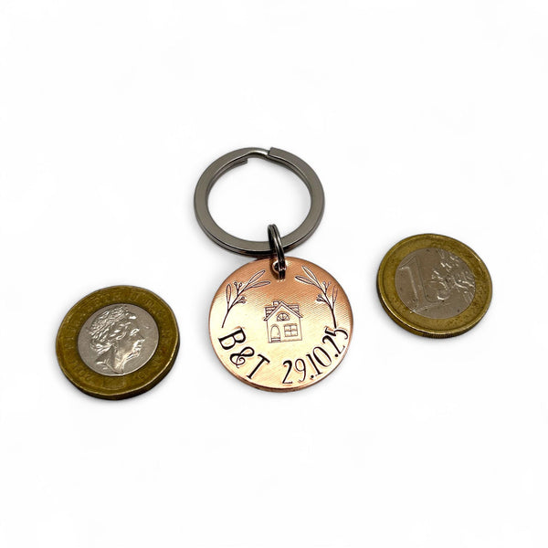 Porte-clés personnalisé maison – cadeau nouvelle maison - porte clé couple - cadeau d'emménagement