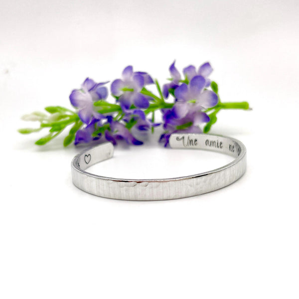 Manchette Femme, Bracelet avec Message Personnalisé, Cadeau pour Meilleure Amie, Bijou Personnalisé