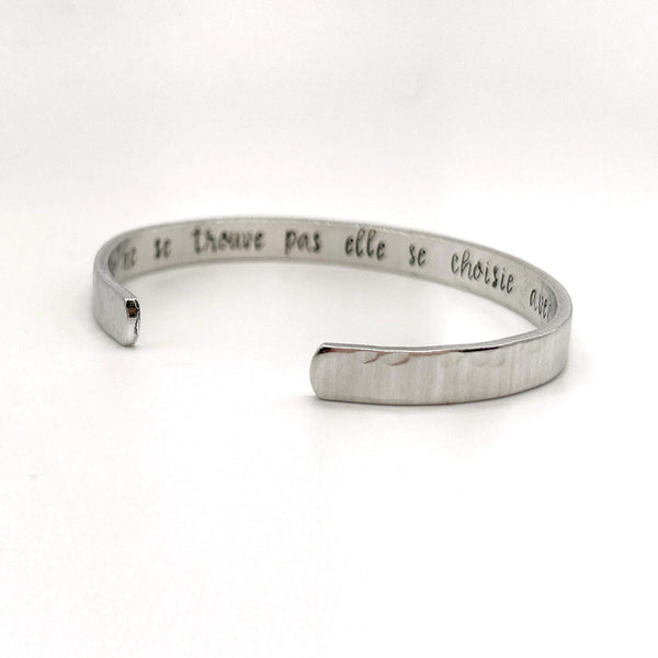 Manchette Femme, Bracelet avec Message Personnalisé, Cadeau pour Meilleure Amie, Bijou Personnalisé