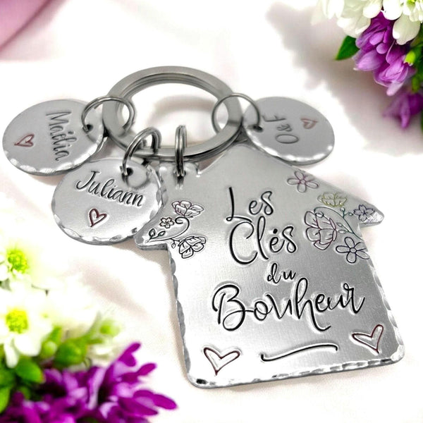 Porte Clé Les Clés du Bonheur, Porté Clé Nouvelle Maison, Idée de cadeau nouveau propriétaire