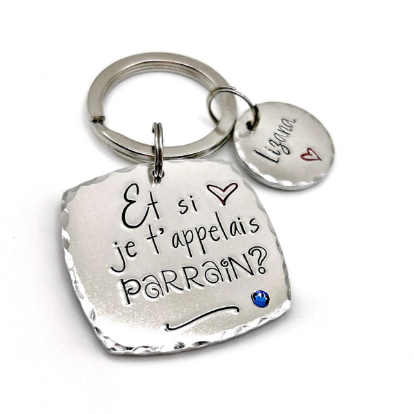 Cadeau Demande Parrain, Porte Clé Parrain, Personnalisé, Et si je t'appelais Parrain?