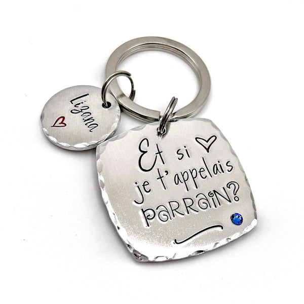 Cadeau Demande Parrain, Porte Clé Parrain, Personnalisé, Et si je t'appelais Parrain?