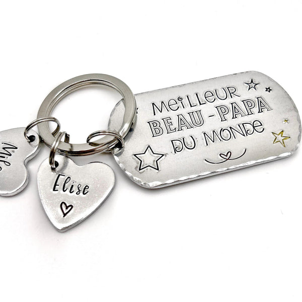 Cadeau Beau Papa, Porte Clé Personnalisé, Fête Beau Pères, Fête des Pères