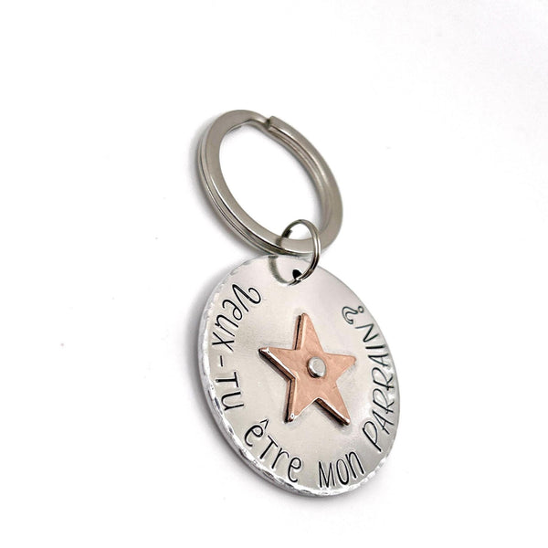Demande Parrain, Porte Clé Parrain, Veux-tu être mon Parrain?, Cadeau Parrain