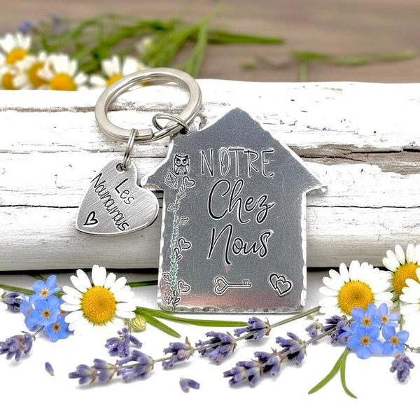 Porte Clé Gravé Notre Chez Nous, Porté Clé Les Clés de Chez Nous, Idée Cadeau Nouvelle Maison