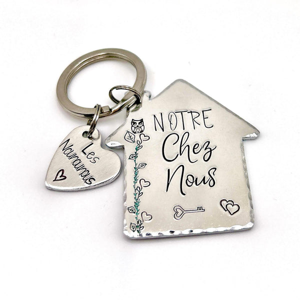 Porte Clé Gravé Notre Chez Nous, Porté Clé Les Clés de Chez Nous, Idée Cadeau Nouvelle Maison