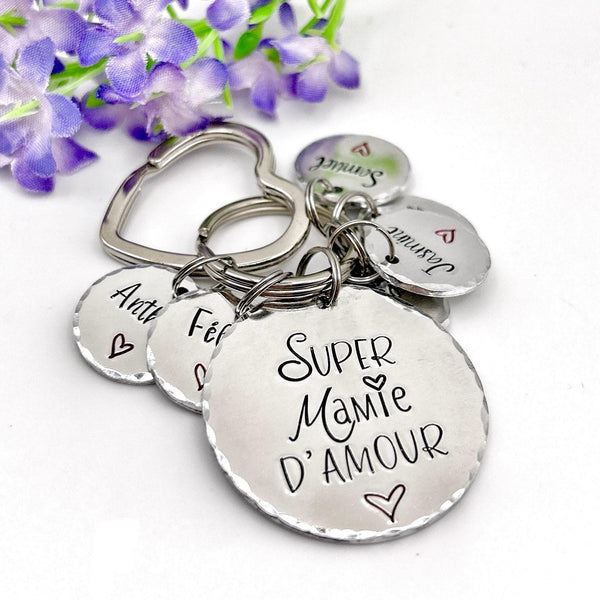 French Grandma Keychain, Gift for Mamie