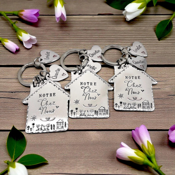Porte Clé Gravé Notre Chez Nous, Porté Clé Maison, Idée Cadeau Nouvelle Maison