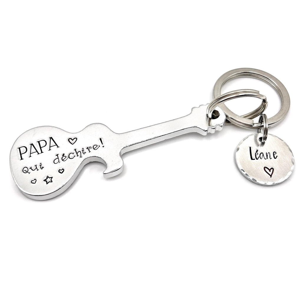 Décapsuleur Papa, Cadeau Guitare, Porte Clé Guitare Papa