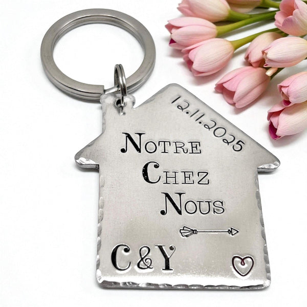 Porte Clé Notre Chez Nous, Cadeau de Crémaillère, Idée Cadeau Nouvelle Maison