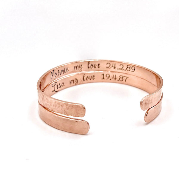 Manchette Femme en Cuivre, Bracelet Laiton, Jonc Bracelet en Cuivre à Personnaliser