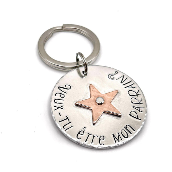 Demande Parrain, Porte Clé Parrain, Veux-tu être mon Parrain?, Cadeau Parrain