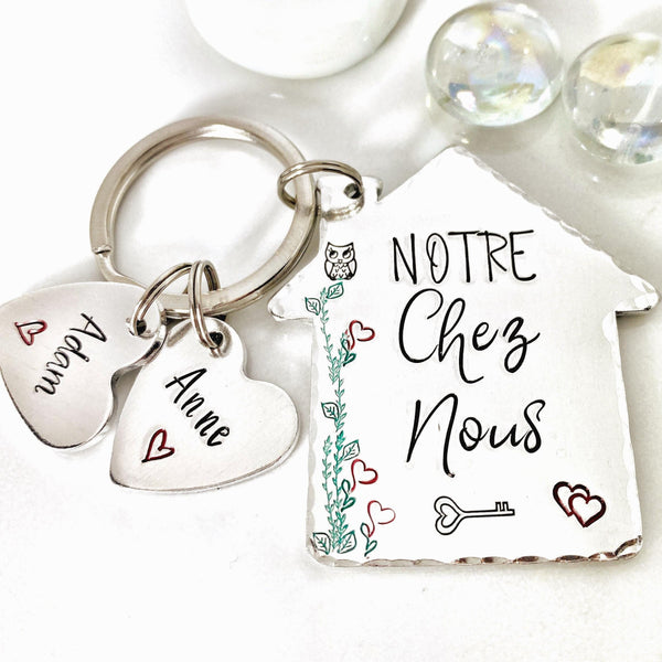 Porte Clé Gravé Notre Chez Nous, Porté Clé Les Clés de Chez Nous, Idée Cadeau Nouvelle Maison