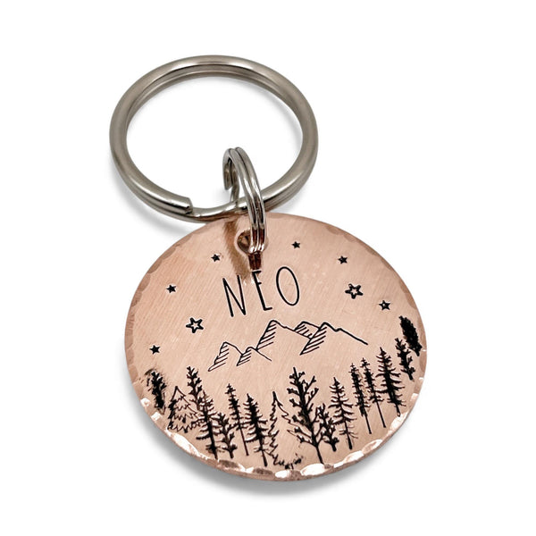 Médaille pour Chien en Cuivre, Médaillon en Laiton, Montagnes, Forêt