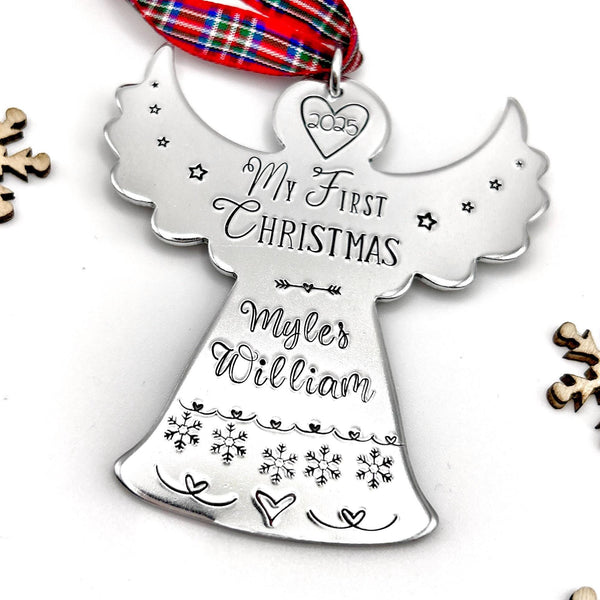 Boule de Noël Personnalisée avec Prénom, Ange de Noël Personnalisé, Mon Premier Noël