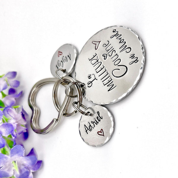 Cadeau d'Anniversaire Cousine, Porte Clé Personnalisé pour une Cousine, Idée Noël Cousine