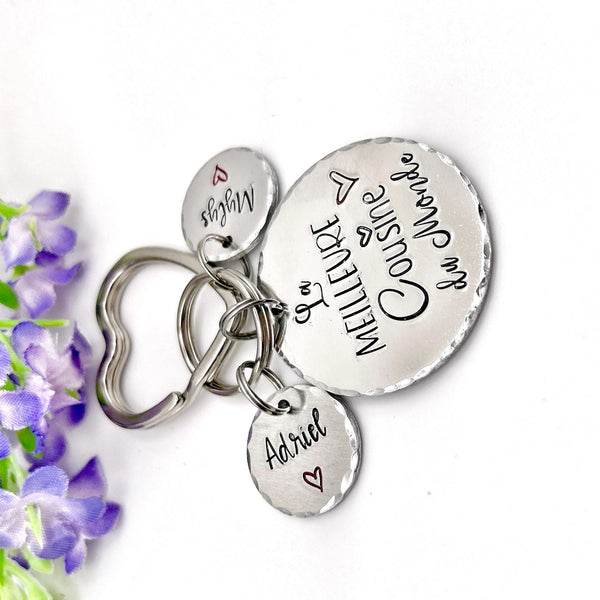 Cadeau d'Anniversaire Cousine, Porte Clé Personnalisé pour une Cousine, Idée Noël Cousine