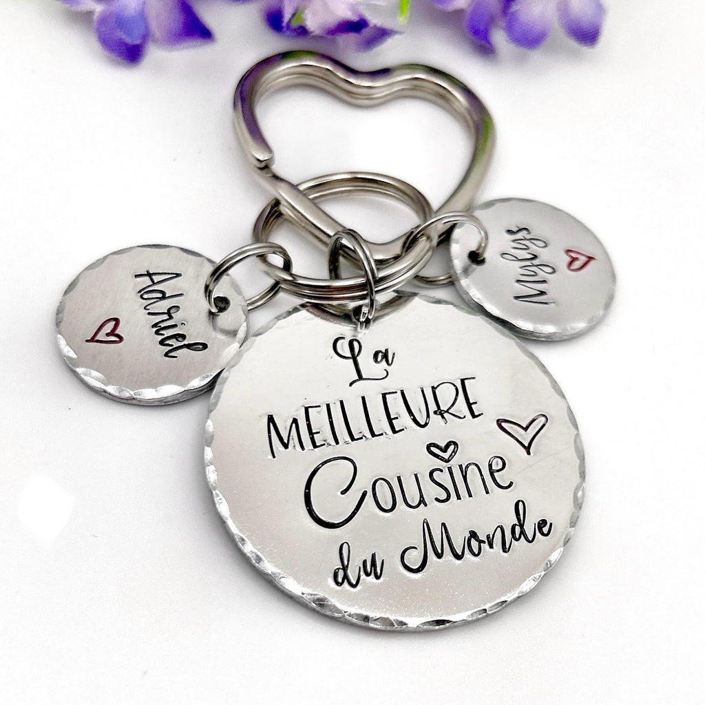 Cadeau d'Anniversaire Cousine, Porte Clé Personnalisé pour une Cousine, Idée Noël Cousine