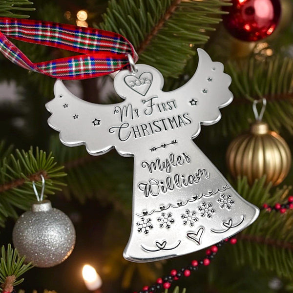 Boule de Noël Personnalisée avec Prénom, Ange de Noël Personnalisé, Mon Premier Noël