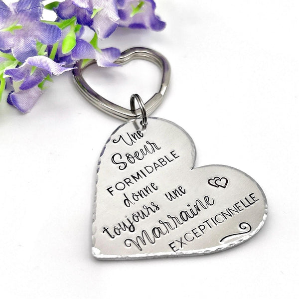 Cadeau Marraine Soeur - Porte clef Marraine - Annonce Marraine
