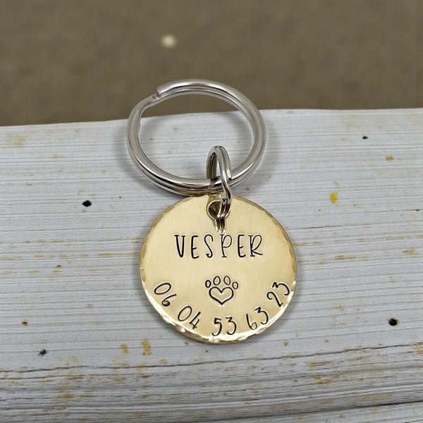 Médaille de chien en laiton - Médaillon simple chien