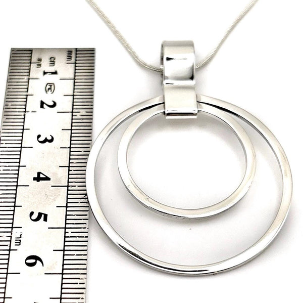 Pendentif en argent 925 | Moderne et minimaliste | Bijou argent massif | Avec ou sans chaîne serpent 1,2 mm