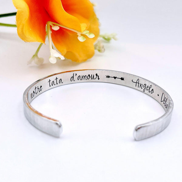 Cadeau Tata Tatie, Bracelet Jonc Tata, Idée Tata , Tata d'amour