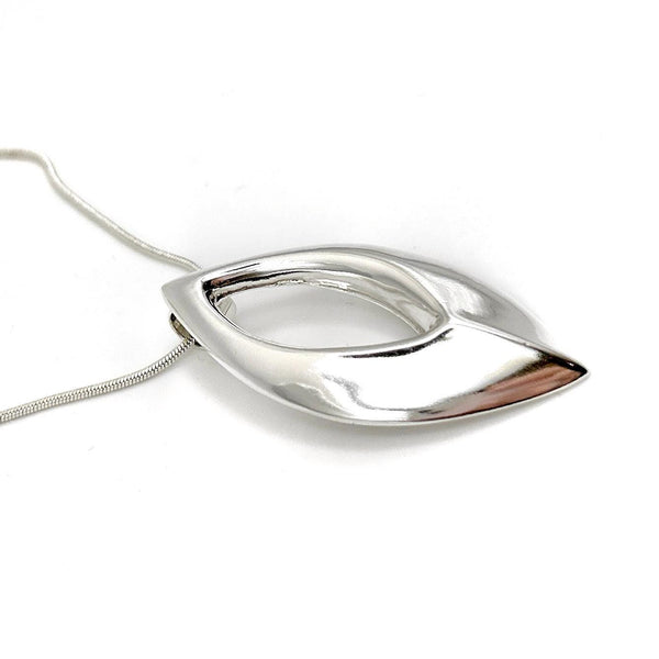 Pendentif en argent 925 | Moderne et minimaliste | Bijou argent massif | Avec ou sans chaîne serpent 1,2 mm