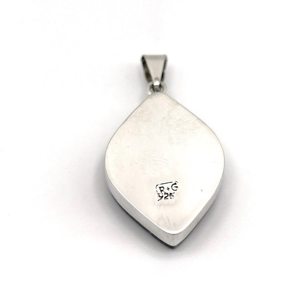 Collier Cadeau Femme en Argent Massif – Pendentif en Verre Dichroïque Irisé, Bijou Artisanal