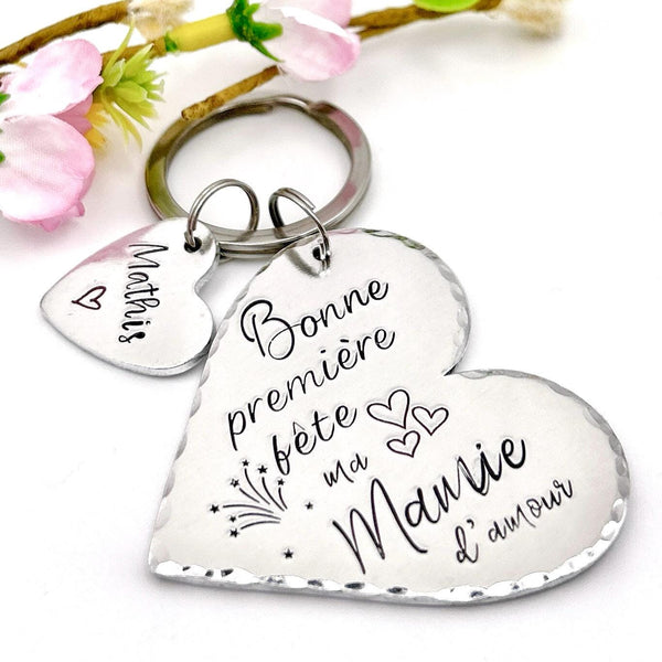 Cadeau Première Fête des Grands-Mères - Porte Clé Personnalisé - Prénoms Enfants