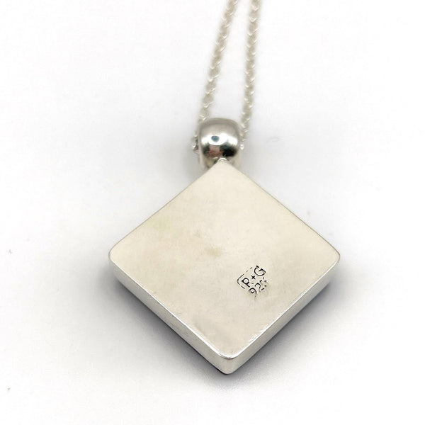 Collier en argent et verre dichroïque – pendentif en verre fusionné fait main – bijou artisanal – idée cadeau femme