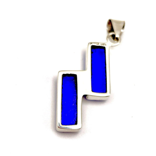 Pendentif en argent massif et verre - Bijou Arc en Ciel - Collier Multicolore