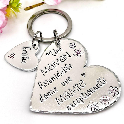 Cadeau Fête des Grand-Mères, Porte Clé Maman Formidable Mamie Exceptionnelle