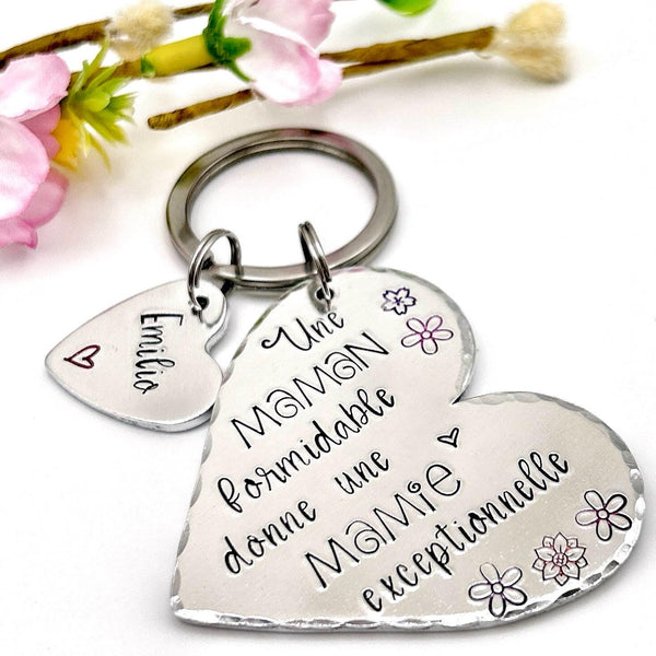 Cadeau Fête des Grand-Mères, Porte Clé Maman Formidable Mamie Exceptionnelle