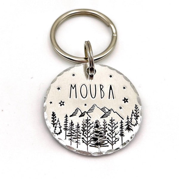 Médaille pour Chien en Cuivre, Médaillon en Laiton, Montagnes, Forêt