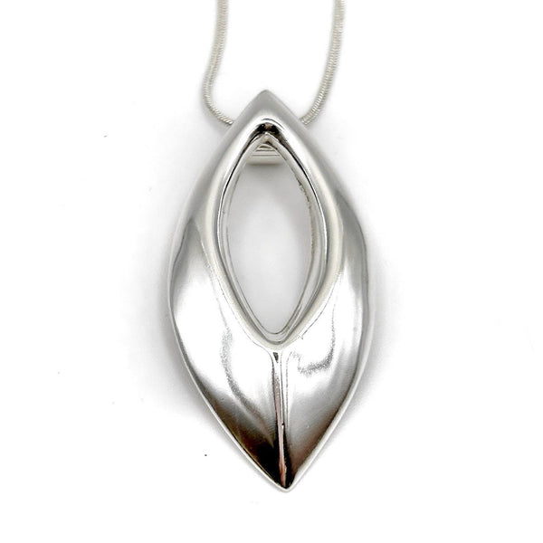 Pendentif en argent 925 | Moderne et minimaliste | Bijou argent massif | Avec ou sans chaîne serpent 1,2 mm