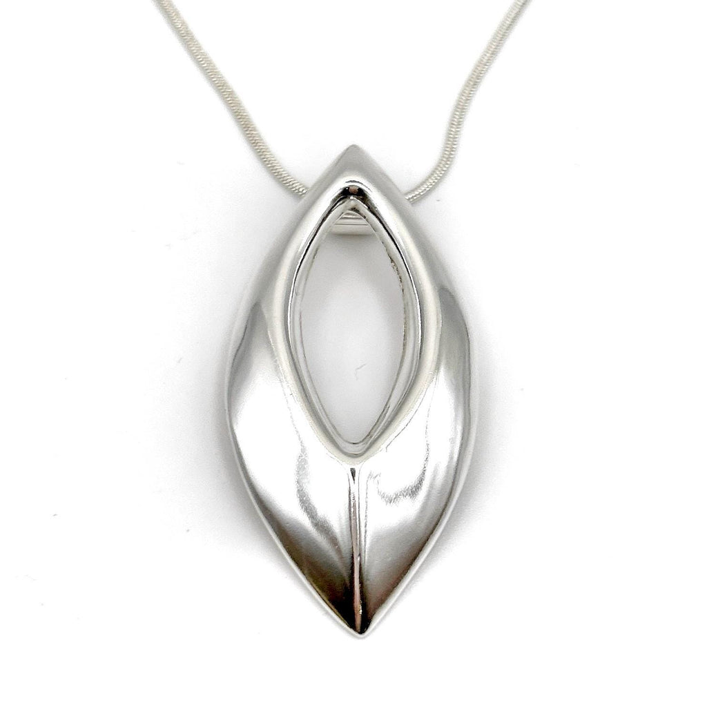 Pendentif en argent 925 | Moderne et minimaliste | Bijou argent massif | Avec ou sans chaîne serpent 1,2 mm