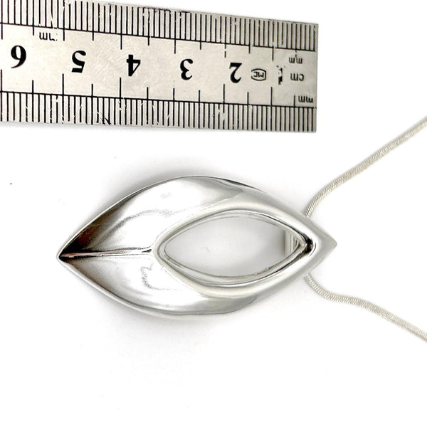 Pendentif en argent 925 | Moderne et minimaliste | Bijou argent massif | Avec ou sans chaîne serpent 1,2 mm