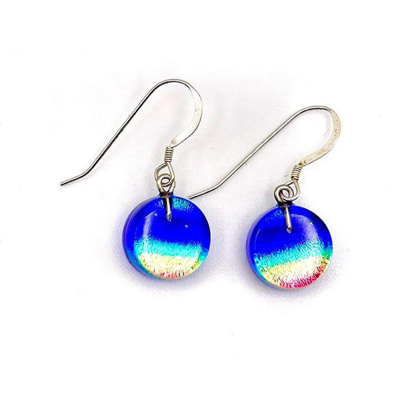 Boucles d'Oreilles en Verre - Bijou arc en ciel - Cadeau Femme